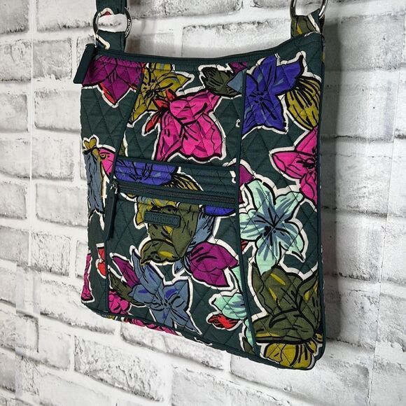 Vera Bradley Iconic RFID Little Hipster Crossbody Purse Falling Flowers Bag - Picture 3 of 6